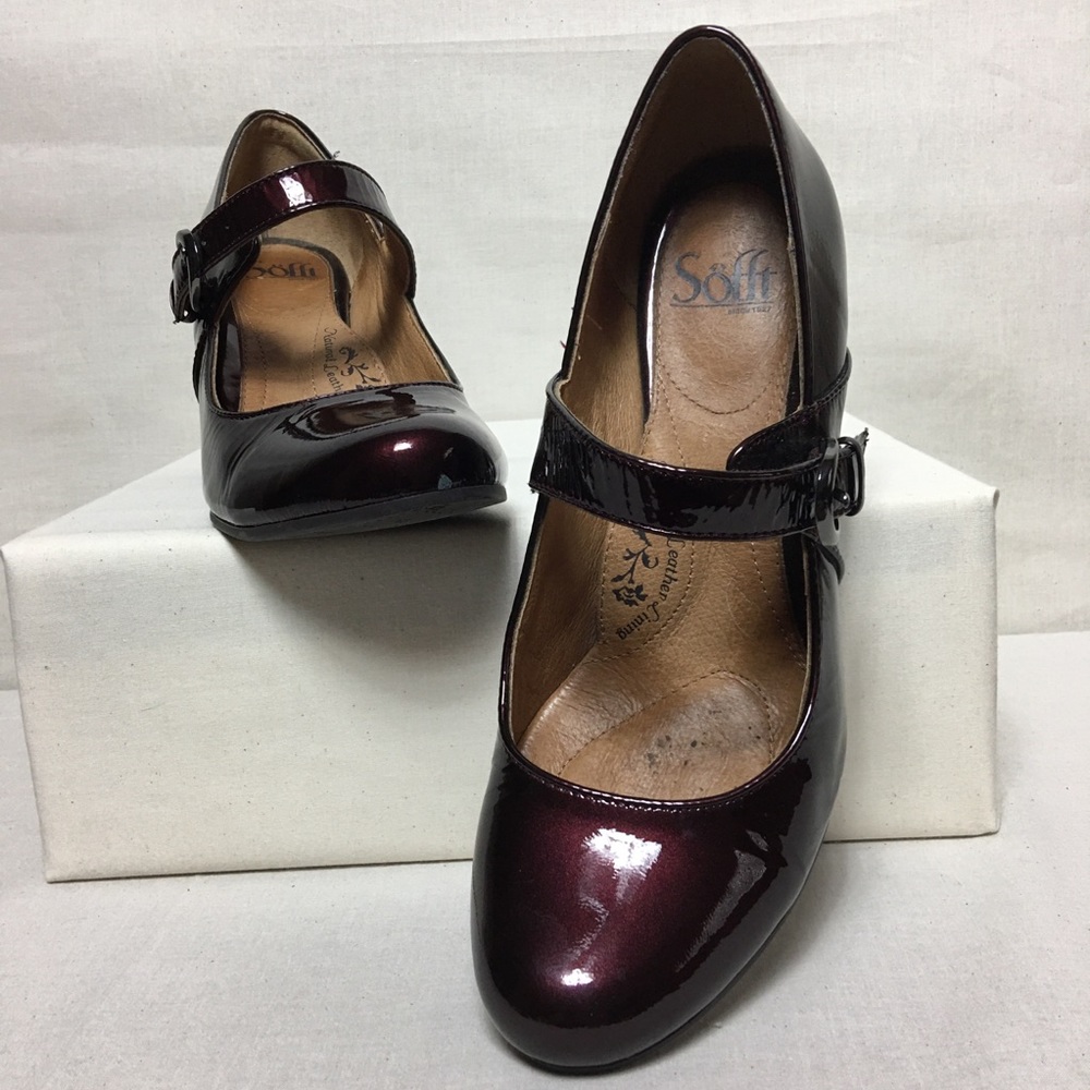 Söfft Miranda Heels - Size 9.5 - Patent Burgundy